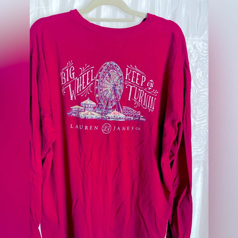 NWOT Magenta Red Lauren James long-sleeve shirt Farris Wheel fair carnival